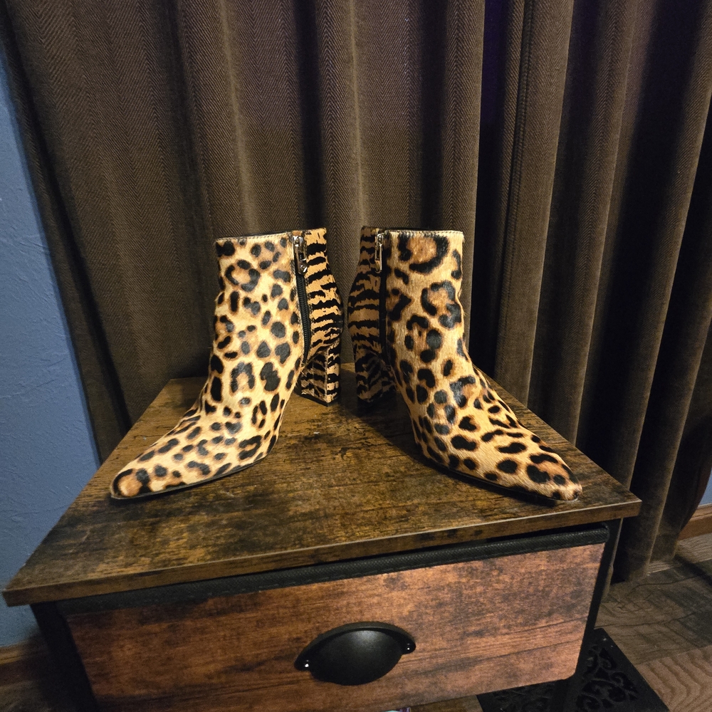 ANTONIO MELANI Animal Print Ankle Boots